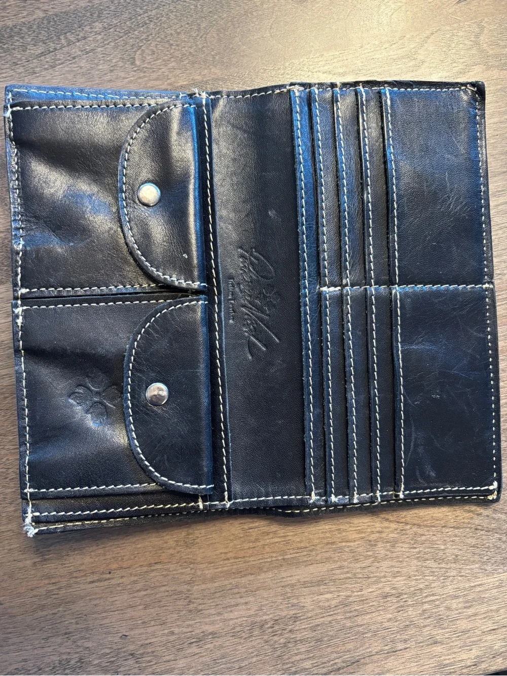 Patricia Nash Black Floral Tooled Leather Wallet. NWOT